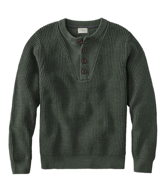 Men's L.L.Bean Organic Cotton Waffle Sweater, Henley L.L.Bean Essential