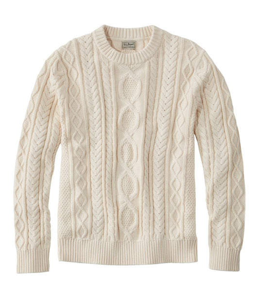 Men's Bean's Heritage Soft Cotton Fisherman Sweater, Crewneck L.L.Bean Best Seller