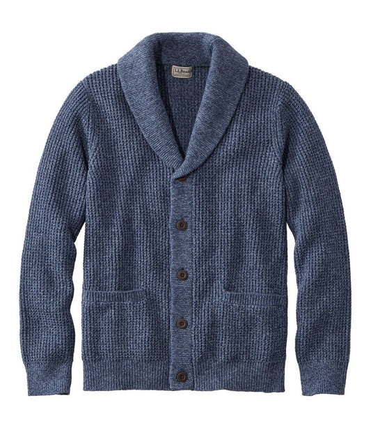 Men's Organic Cotton Waffle Sweater, Cardigan L.L.Bean New