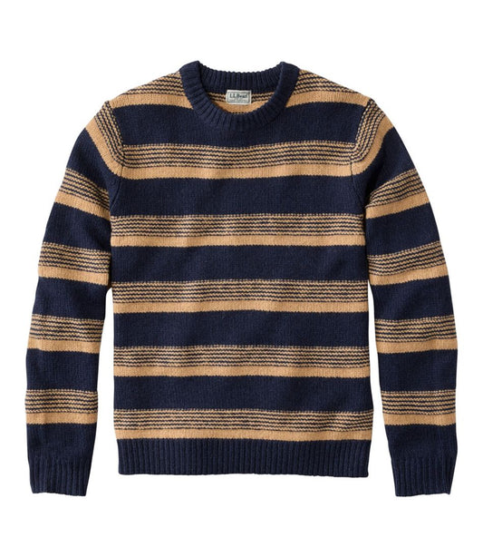 Men's Bean's Classic Ragg Wool Sweater, Crewneck, Stripe L.L.Bean New