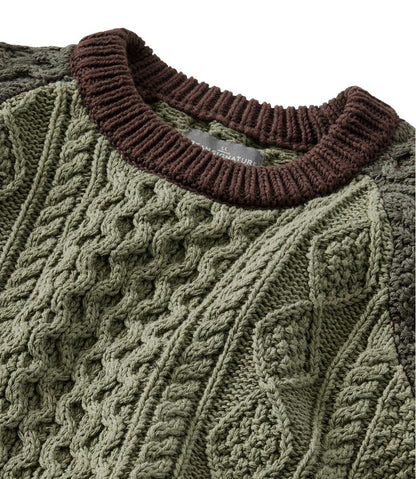 Men's Signature Cotton Fisherman Sweater, Crewneck, Colorblock L.L.Bean Featured