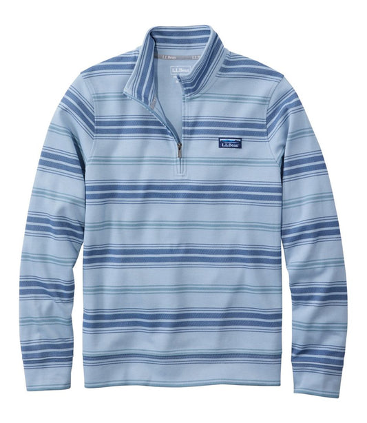 Men's Comfort Stretch Performance® Piqué, Quarter-Zip Pullover, Stripe L.L.Bean Value