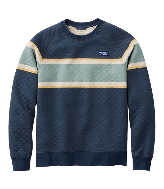 Men's Quilted Sweatshirt, Crewneck, Stripe L.L.Bean Featured