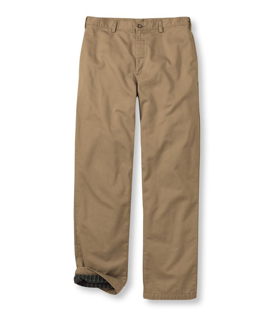 Men's Double L® Chinos, Natural Fit, Plain Front, Flannel-Lined L.L.Bean Featured