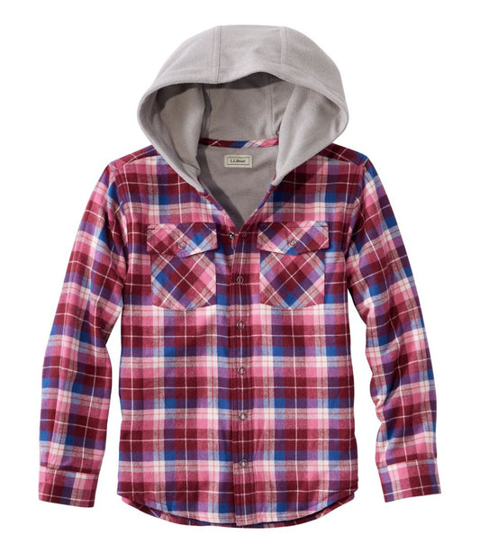 Kids' Fleece-Lined Flannel Shirt, Hooded Plaid L.L.Bean Recommended