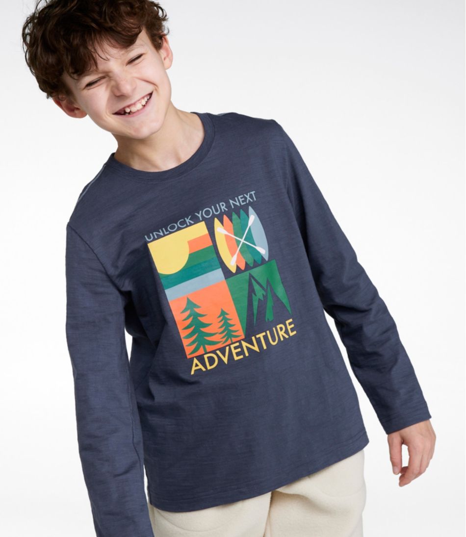 Kids' Graphic Tee, Long-Sleeve Glow-in-the-Dark L.L.Bean New