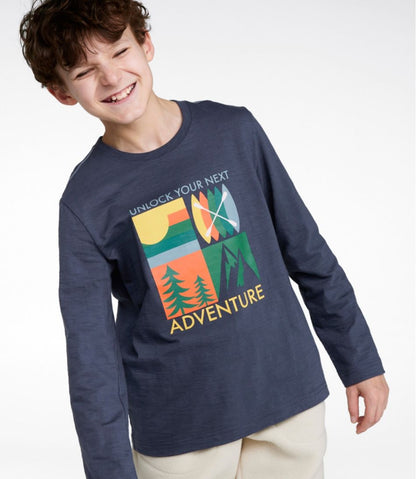 Kids' Graphic Tee, Long-Sleeve Glow-in-the-Dark L.L.Bean New
