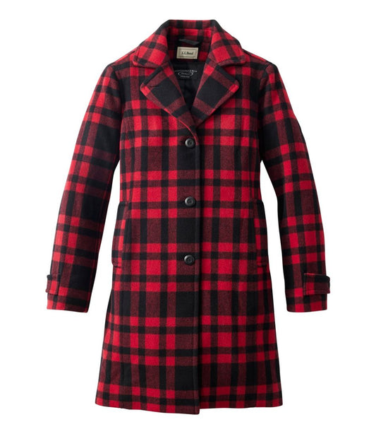 Women's Classic Lambswool Polo Coat, Three-Quarter, Pattern L.L.Bean Classic
