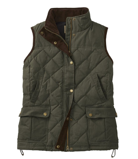Women's L.L.Bean Upcountry Waxed Cotton Down Vest L.L.Bean Top Pick