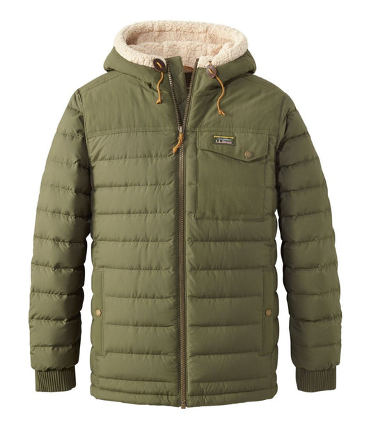 Men's Mountain Classic Down Hooded Jacket, Sherpa-Lined L.L.Bean Essential