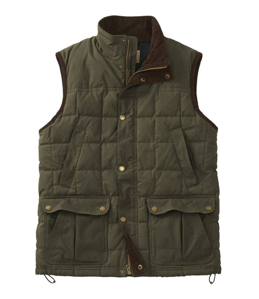 Men's L.L.Bean Upcountry Waxed Cotton Down Vest L.L.Bean Premium