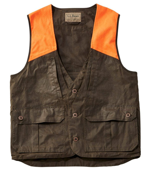 Men's Double L Waxed-Cotton Upland Vest, Hunter Orange L.L.Bean Best Seller