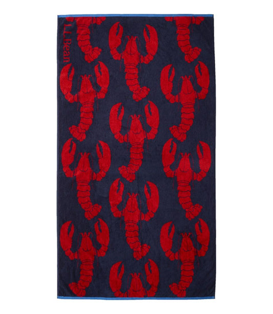 Seaside Beach Towel, Lobsters L.L.Bean New