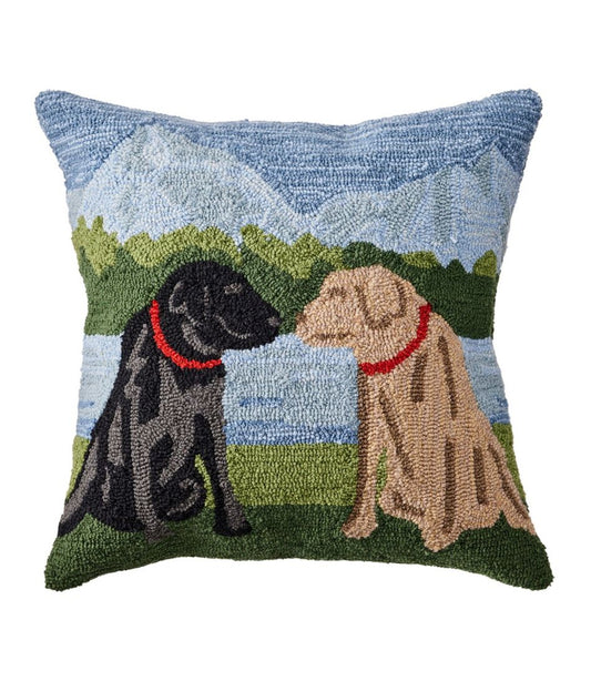 Indoor/Outdoor Hooked Pillow, Mountain Dogs L.L.Bean Featured