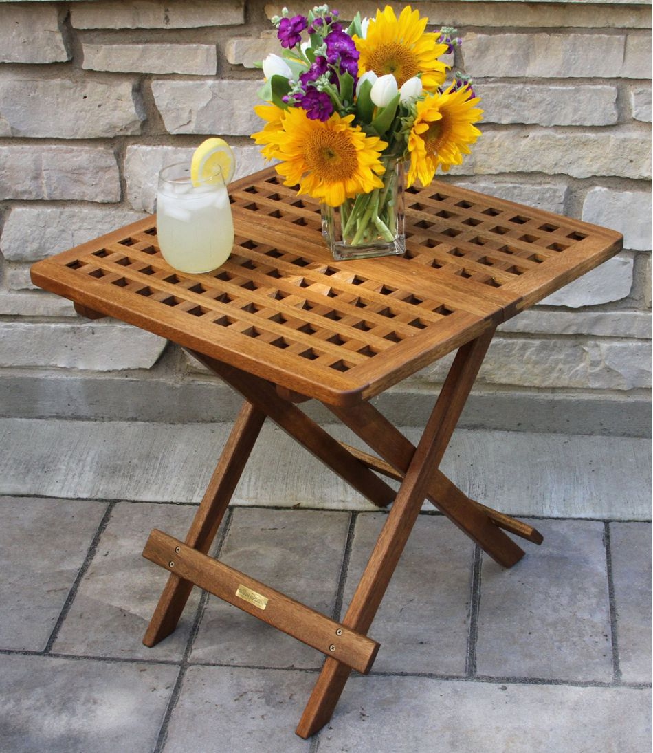 Eucalyptus Folding Side Table L.L.Bean Everyday