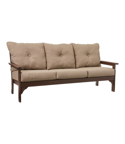 All-Weather Patio Sofa with Textured Cushions, Mahogany L.L.Bean Popular
