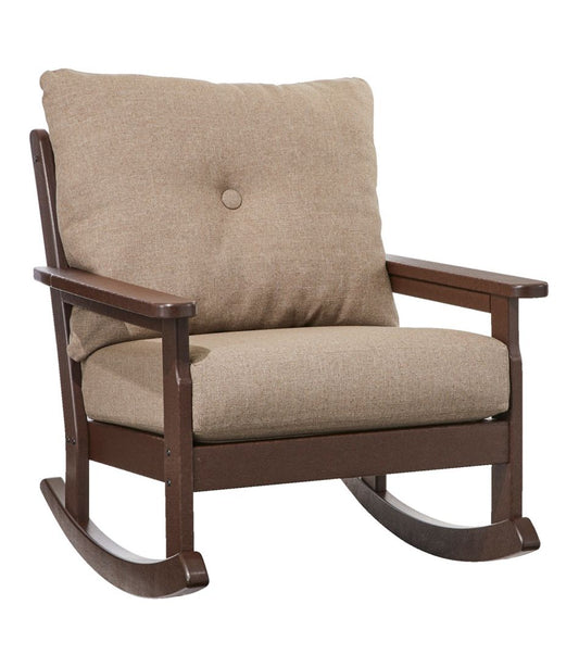 All-Weather Patio Rocker with Textured Cushion, Mahogany L.L.Bean Featured