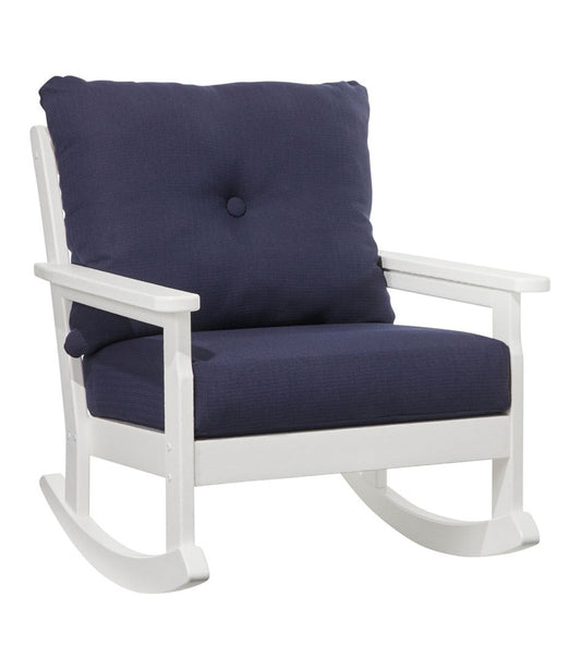 All-Weather Patio Rocker with Textured Cushion, White L.L.Bean Recommended