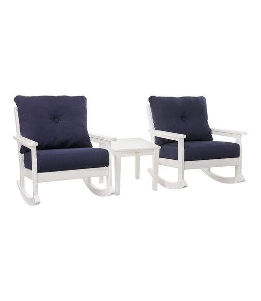 All-Weather Patio Rocker Set with Side Table, White L.L.Bean Classic