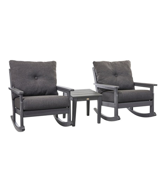 All-Weather Patio Rocker Set with Side Table, Slate Gray L.L.Bean Featured