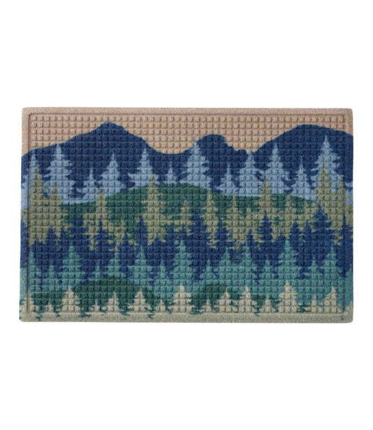 Printed Recycled Waterhog Doormat, Pine Trees L.L.Bean Featured