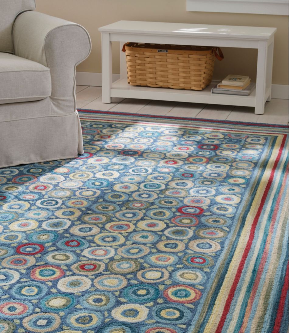 Bean's Wool Hooked Rug, Coins L.L.Bean Popular