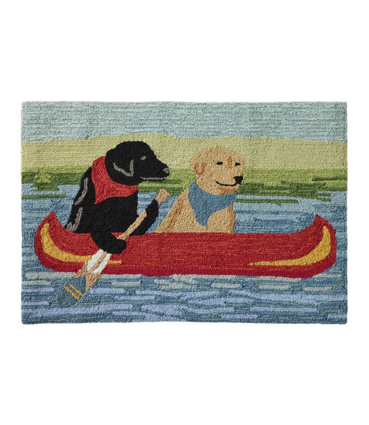 Indoor/Outdoor Vacationland Rug, Dog Canoe L.L.Bean Trending