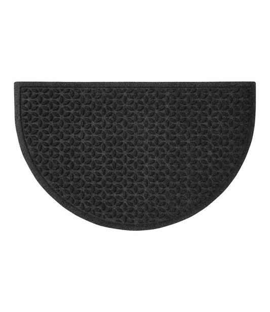 Heavyweight Recycled Waterhog Doormat, Half Round, Blooming Circles L.L.Bean Premium