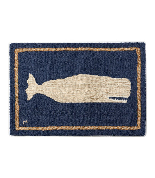 Wool Hooked Novelty Rug, Whale L.L.Bean Value