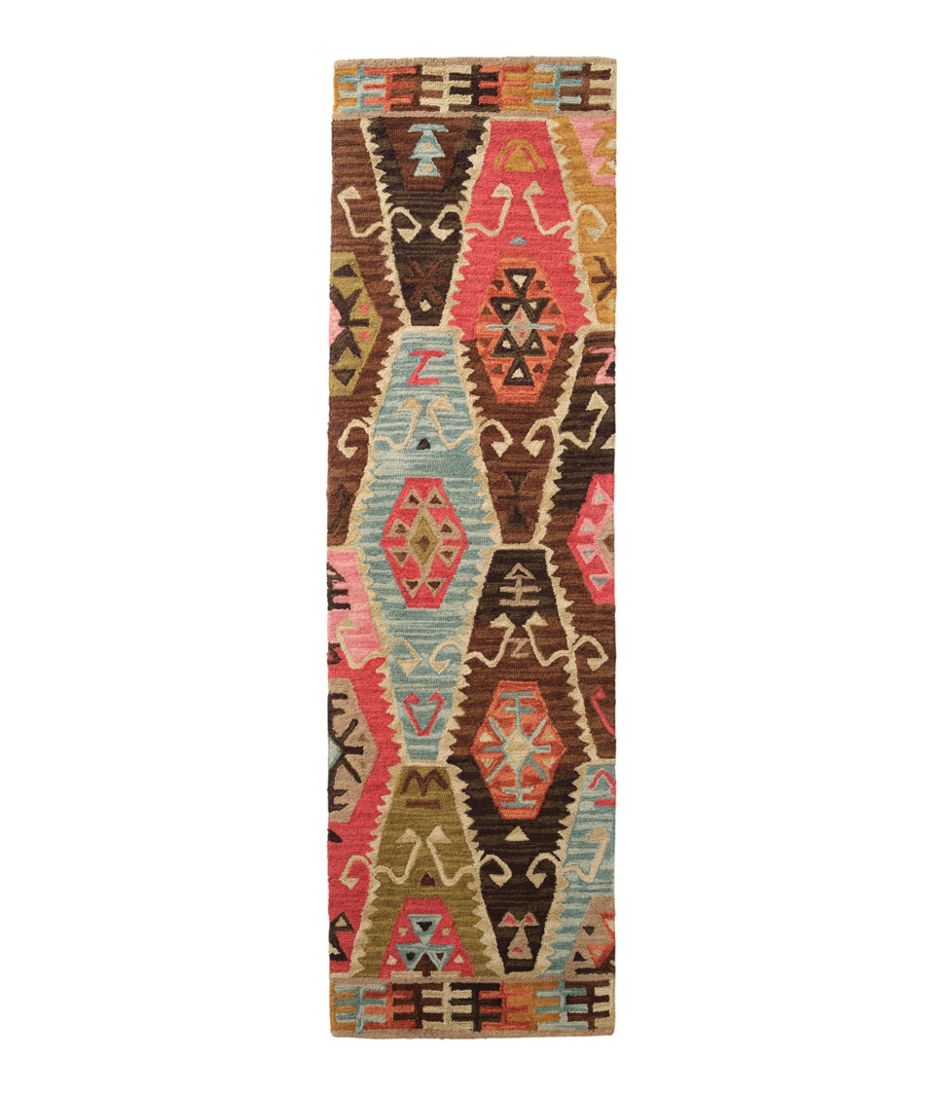 Rustic Geometric Wool Hooked Runner L.L.Bean Trending