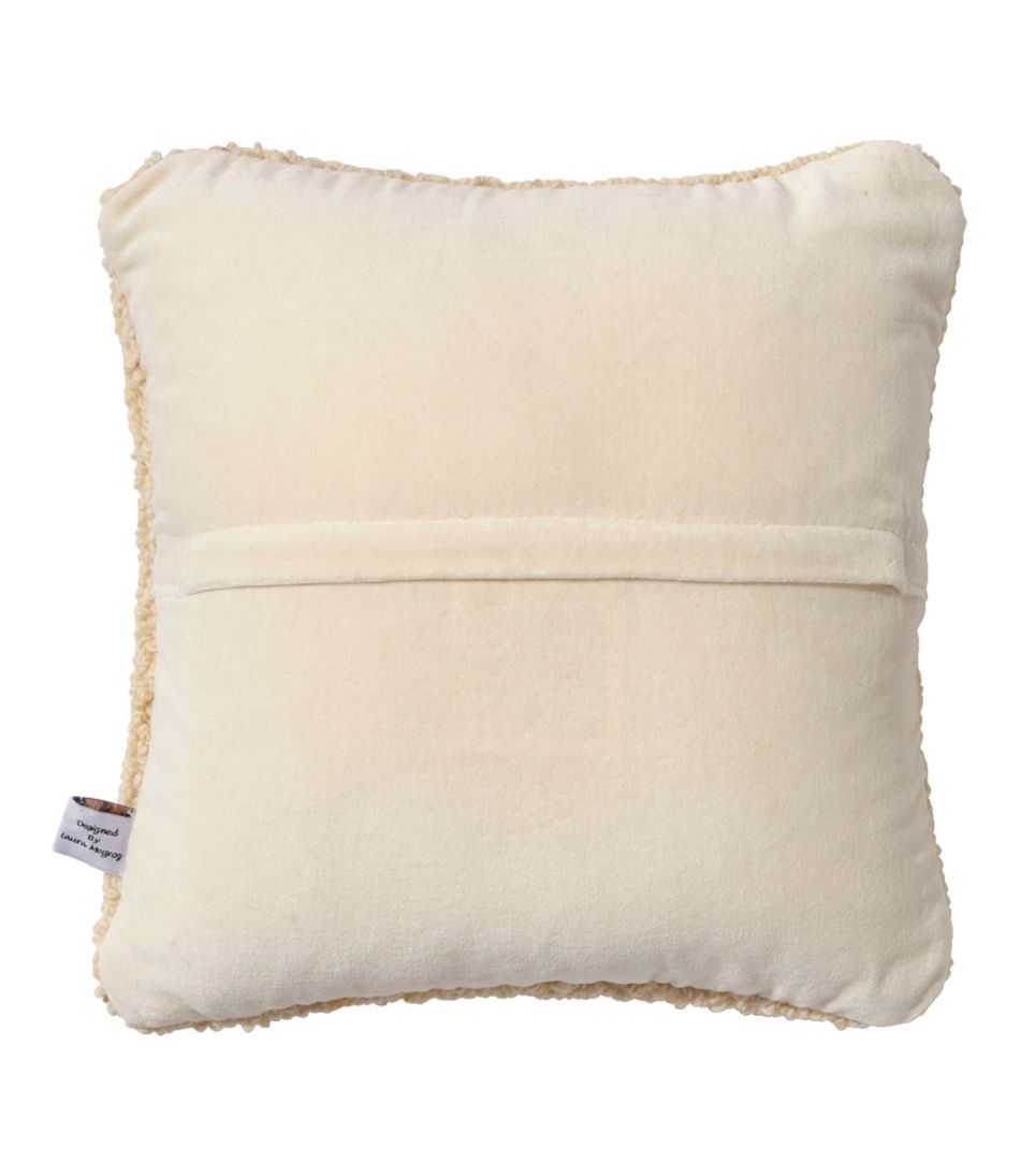 Wool Hooked Throw Pillow, Yellow Dog, 14" x 14" L.L.Bean Essential