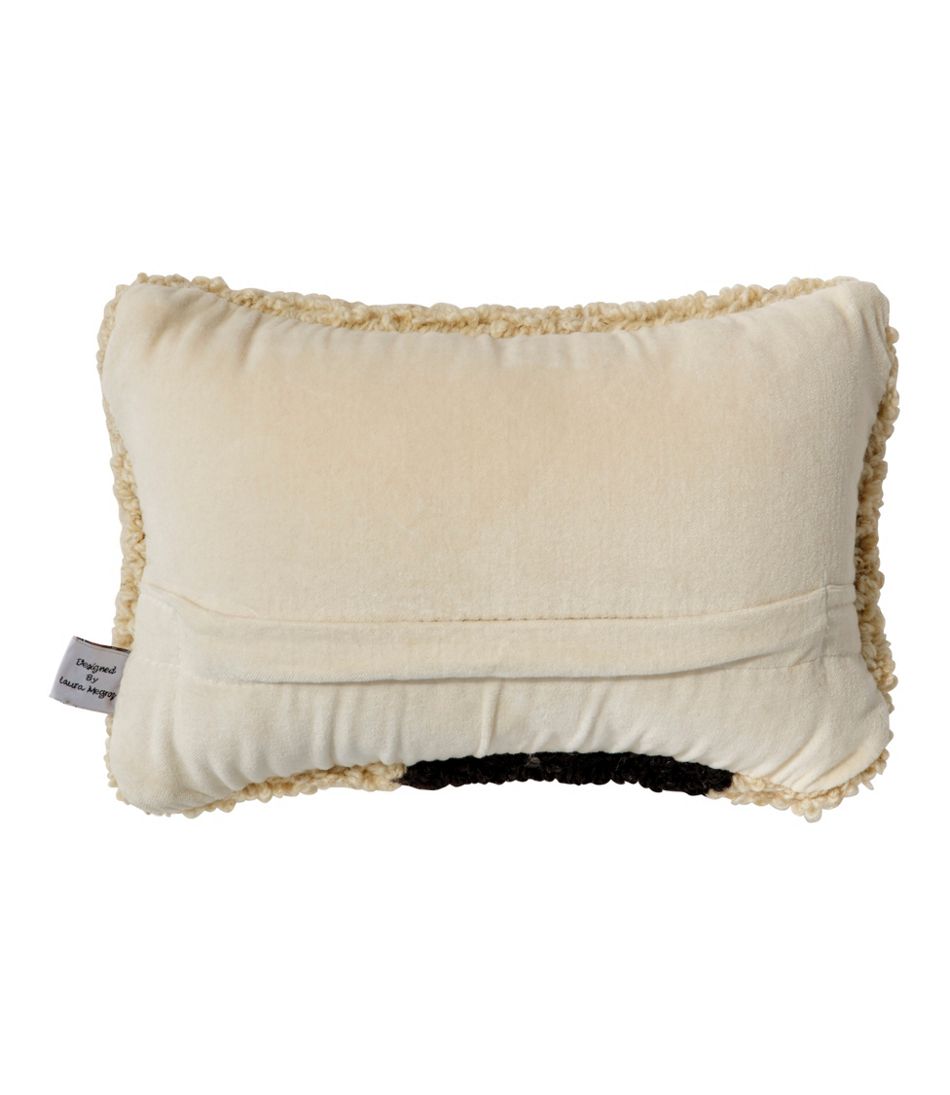 Wool Hooked Throw Pillow, Black Labrador, 8" x 12" L.L.Bean Value