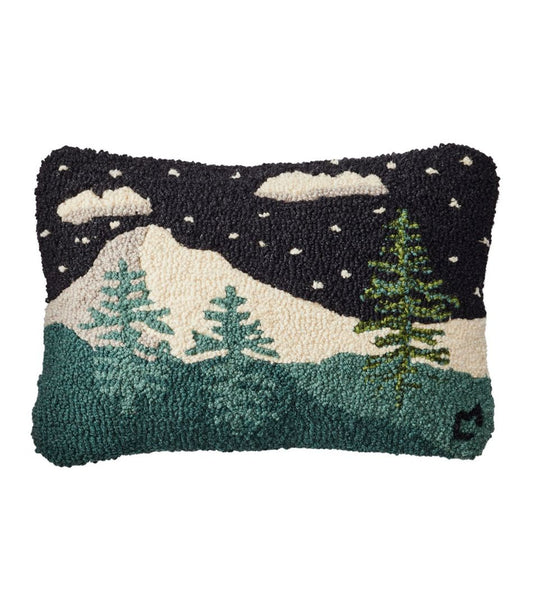 Wool Hooked Throw Pillow, Winter Woods, 12" x 18" L.L.Bean Popular