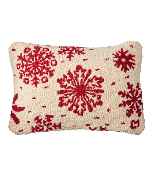 Wool Hooked Throw Pillow, Snowflake, 14" x 20" L.L.Bean Essential