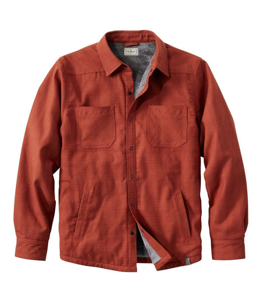 Men's Katahdin Performance Flannel Shirt-Jacket, Hi-Pile Fleece-Lined Solid L.L.Bean Best Seller