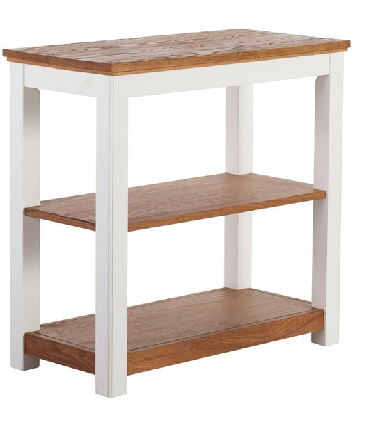 Painted Farmhouse Two-Shelf Console, Wood Top L.L.Bean Everyday