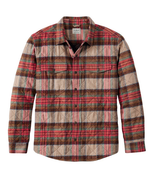 Men's Quilted Scotch Plaid Flannel Shirt Jac L.L.Bean Classic